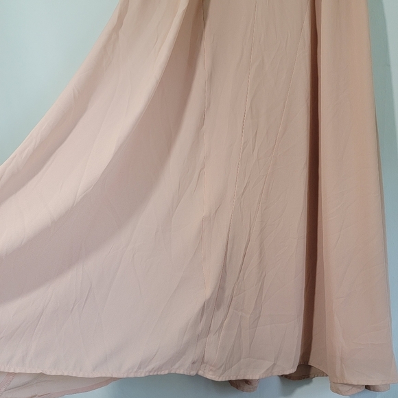 Show Me Your MUMU Princess Ariel Maxi Skirt Sz L Baby Pink Lined Side Zip Boho - Picture 4 of 11